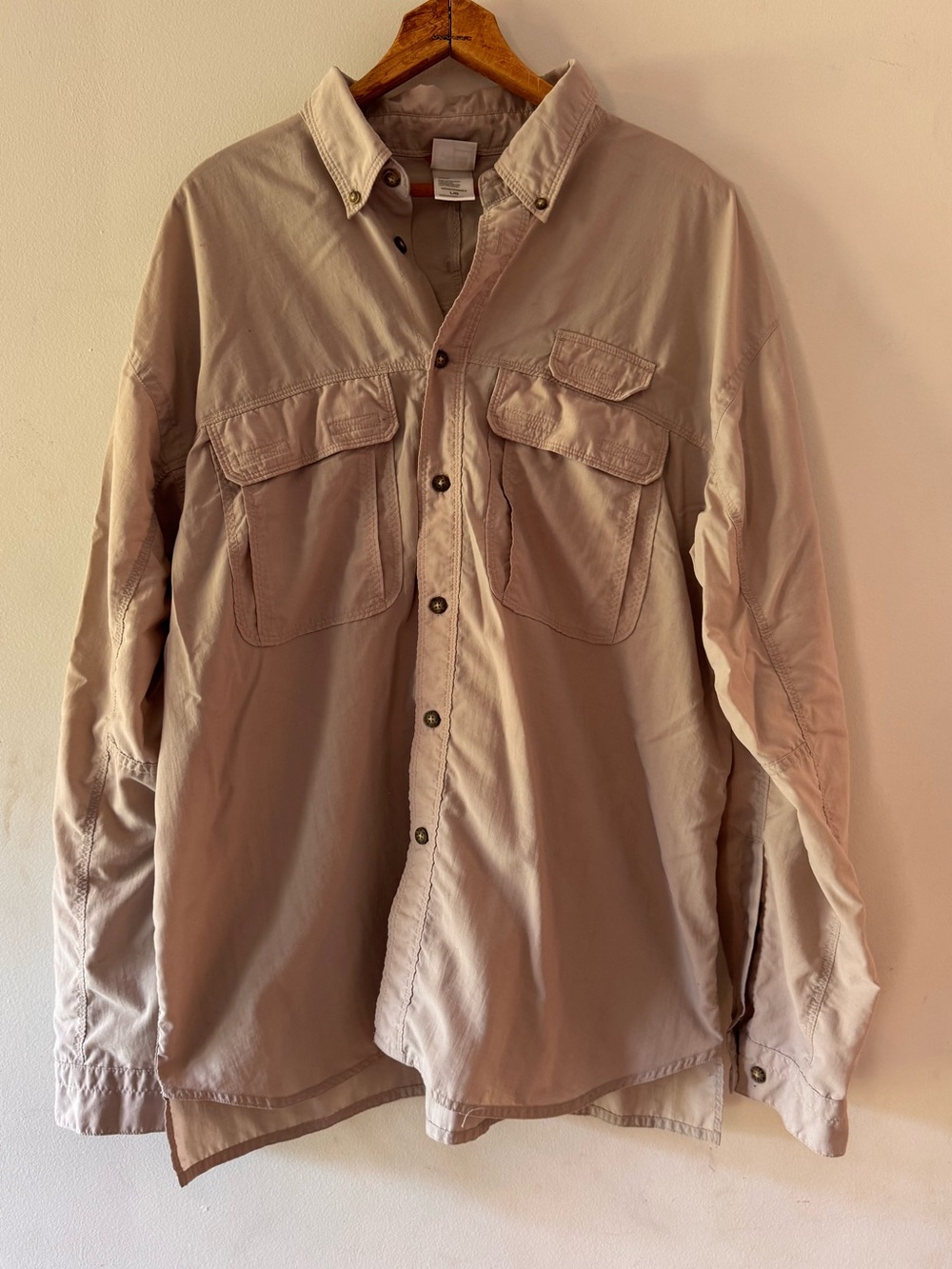 The North Face Mens Sz Large Long Sleeve Button Down Shirt Hiking Fishing‎